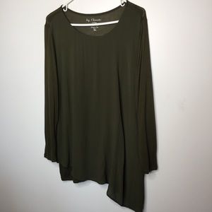 Chico’s career rayon asymmetrical top green size 2